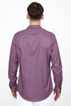 Slim Fit Dar Kesim Uzun Kol Likralı Baskılı Erkek Gömlek