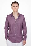 Slim Fit Dar Kesim Uzun Kol Likralı Baskılı Erkek Gömlek