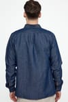 Slim Fit Önü Parçalı Çift Cepli Pamuklu Kot Erkek Gömlek