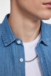 Slim Fit Dar Kesim Tek Cep Kapaklı Pamuklu Denim  Kot Gömlek