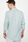 Slim Fit Uzun Kol Desenli Müslim Kumaş Apaj Yaka Gömlek