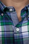 Slim Fit Uzun Kol Düğmeli Yaka Pamuklu Ekose Spor Erkek Gömlek