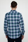 Slim Fit Uzun Kol Düğmeli Yaka Pamuklu Ekose Spor Erkek Gömlek