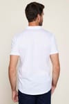 Erkek Slim Fit Kısa Kollu Desenli Apaj Yaka Örme Beyaz Gömlek