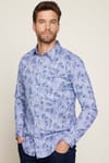 Slim Fit Likralı Baskılı Pamuklu Erkek Gömlek