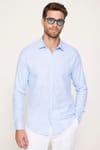 Slim Fit Pamuklu Keten Düz Yazlık Erkek Gömlek