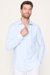 Slim Fit Pamuklu Keten Düz Yazlık Erkek Gömlek