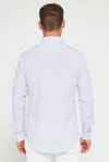 Slim Fit Uzun Kol Çizgili Yaka Düğmeli Erkek Gömlek