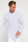 Slim Fit Uzun Kol Çizgili Yaka Düğmeli Erkek Gömlek