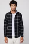 Slim Fit Dar Kesim Cepli Kareli Oduncu Erkek Gömlek