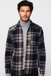 Slim Fit Dar Kesim Tek Cep Kareli Oduncu Erkek Gömlek