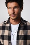 Slim Fit Dar Kesim Kareli Oduncu Erkek Gömlek