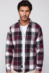 Slim Fit Dar Kesim Düğmeli Yaka Kareli Oduncu Erkek Gömlek