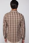 Slim Fit Dar Kesim Düğmeli Yaka Kareli Oduncu Erkek Gömlek