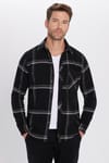 Erkek Slim Fit Dar Kesim Uzun Kollu Kareli Tek Cepli Kışlık Oduncu Gömlek