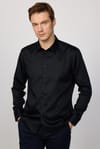 Slim Fit Non Iron Siyah Erkek Gömlek