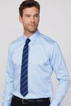 Slim Fit Non Iron Mavi Erkek Gömlek