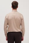 Slim Fit Bej Non-Iron %100 Pamuk Doğa Dostu Ekoteks Belgeli Ütü Gerektirmez Gömlek