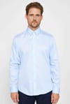 Slim Fit Uzun Kollu Non Iron Mavi Erkek Gömlek