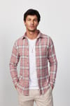 Slim Fit Dar Kesim Kareli Oduncu Erkek Gömlek