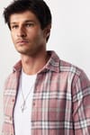 Slim Fit Dar Kesim Kareli Oduncu Erkek Gömlek
