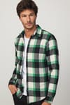 Slim Fit Dar Kesim Kareli Oduncu Erkek Gömlek