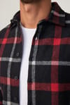 Slim Fit Dar Kesim Kareli Oduncu Erkek Gömlek