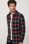Slim Fit Dar Kesim Kareli Oduncu Erkek Gömlek