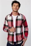 Slim Fit Dar Kesim Kareli Oduncu Erkek Gömlek