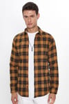 Erkek Slim Fit Dar Kesim Uzun Kollu Kareli Kışlık Oduncu Gömlek