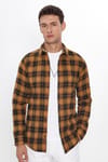 Erkek Slim Fit Dar Kesim Uzun Kollu Kareli Kışlık Oduncu Gömlek