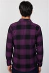 Slim Fit Dar Kesim Kareli Oduncu Erkek Gömlek