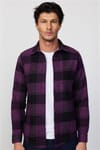 Slim Fit Dar Kesim Kareli Oduncu Erkek Gömlek