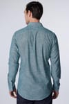 Slim Fit Dar Kalıp Çizgili  Yazlık Keten Efekt Erkek Gömlek