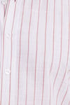 Erkek Slim Fit Dar Kesim Uzun Kollu %100 Pamuk Keten Doku Çizgili Gömlek