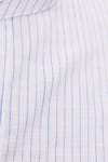 Erkek Slim Fit Dar Kesim Uzun Kollu %100 Pamuk Keten Doku Çizgili Hakim Yaka Gömlek