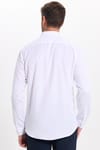 Erkek Slim Fit Dar Kesim Uzun Kollu Pamuklu Oxford Doku Kolay Ütülenebilir Beyaz Düğmeli Yaka Gömlek