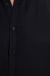 Erkek Slim Fit Dar Kesim Uzun Kollu Pamuklu Oxford Doku Kolay Ütü Siyah Düğmeli Yaka Gömlek