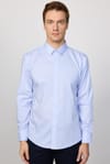 Slim Fit Non-Iron Ütü Gerektirmez Mavi Erkek Gömlek