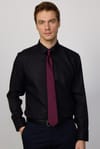 Slim Fit Non-Iron Ütü Gerektirmez Siyah Erkek Gömlek