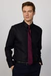 Slim Fit Non-Iron Ütü Gerektirmez Siyah Erkek Gömlek