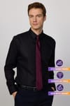 Slim Fit Siyah Non-Iron %100 Pamuk Doğa Dostu Ekoteks Belgeli  Gömlek