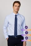 Slim Fit Mavi Non-Iron %100 Pamuk Doğa Dostu Ekoteks Belgeli  Gömlek