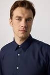 Slim Fit Non-Iron Ütü Gerektirmez Lacivert Erkek Gömlek