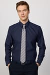 Slim Fit Non-Iron Ütü Gerektirmez Lacivert Erkek Gömlek