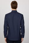 Slim Fit Non-Iron Ütü Gerektirmez Lacivert Erkek Gömlek