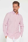 Erkek Slim Fit Dar Kesim Kısa Kollu %100 Pamuk Keten Doku Düğmeli Yaka Gömlek