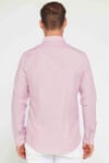 Erkek Slim Fit Dar Kesim Kısa Kollu %100 Pamuk Keten Doku Düğmeli Yaka Gömlek