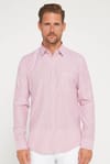 Erkek Slim Fit Dar Kesim Kısa Kollu %100 Pamuk Keten Doku Düğmeli Yaka Gömlek
