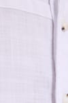 Erkek Slim Fit Dar Kesim Uzun Kollu %100 Pamuk Keten Doku Beyaz Gömlek